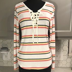 NWT Long sleeve striped top